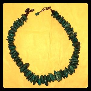 Turquoise chunky necklace, 18 inch